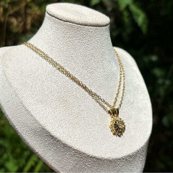 18K Gold Plated Stainless Steel 2 set Diamond Moon & Star Necklace - Picture 4 of 7